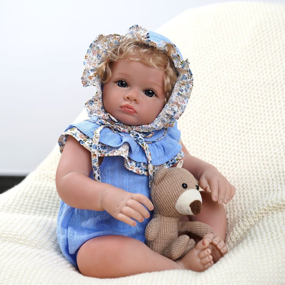 Reborn Baby Dolls Blond Girl Handmade Real Life Dolls with Clothes